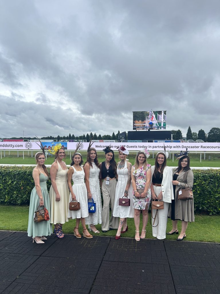 A Group Of Influencers Standing at Doncaster RaceCourse